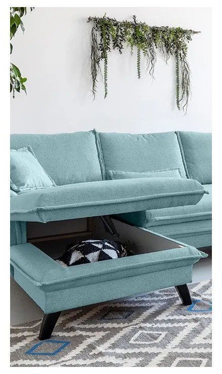Angolo del divano letto azzurro, angolo sinistro Charming Charlie - Miuform