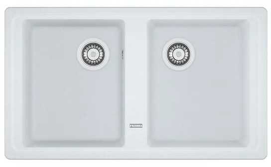 Lavello integrato 2 vasche in fragranite bianco FRANKE Boston L 50 x L 86 cm