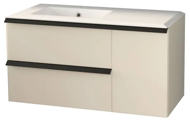Mobile sottolavabo e lavabo Rodi per vasca a sinistra cotone L 105 x H 57 x P 46 cm