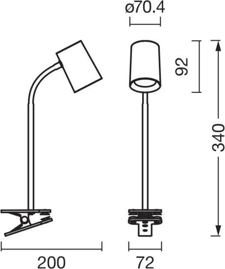 Osram - Lampada da scrivania con clip DESK LINE 1xGU10/9W/230V nera