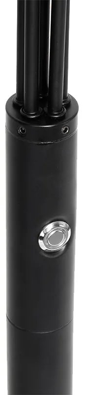 Lampada da terra di design nera incl. LED dimmerabile a 5 luci - Sixties Trento