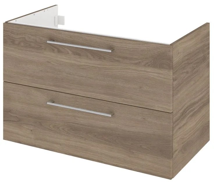 Mobile da bagno sotto lavabo Remix rovere naturale opaco L 90 x H 58 x P 46 cm 2 cassetti, lavabo non incluso