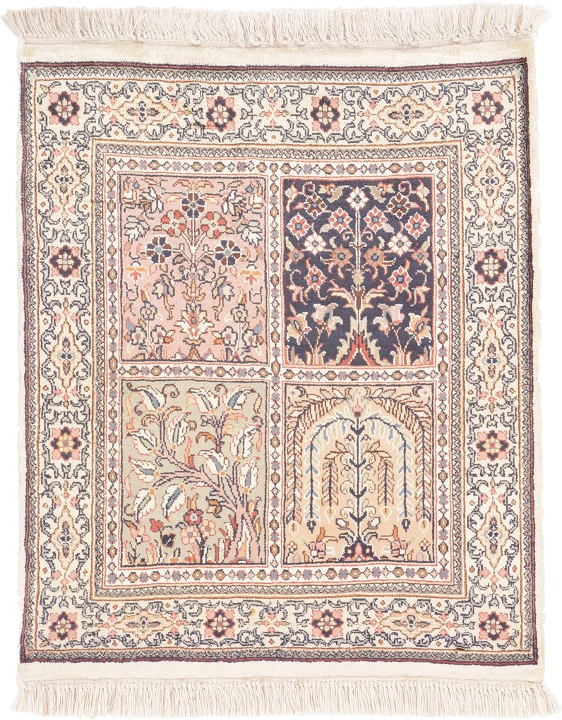 Cashmere Silk Tappeto 80 x 60 (Indian) Annodato A Mano