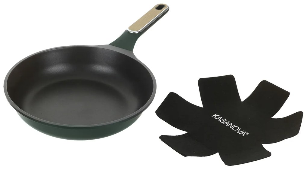 Padella antiaderente 26 cm verde con salvapadella