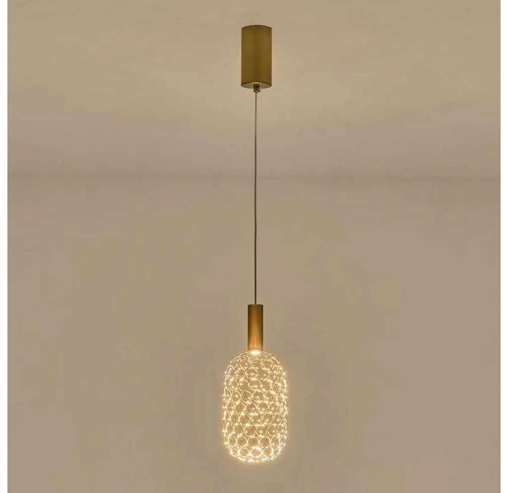 Lampadario LED a sospensione con filo PERFORATO LED/6,3W/230V 3000K oro diametro 13 cm