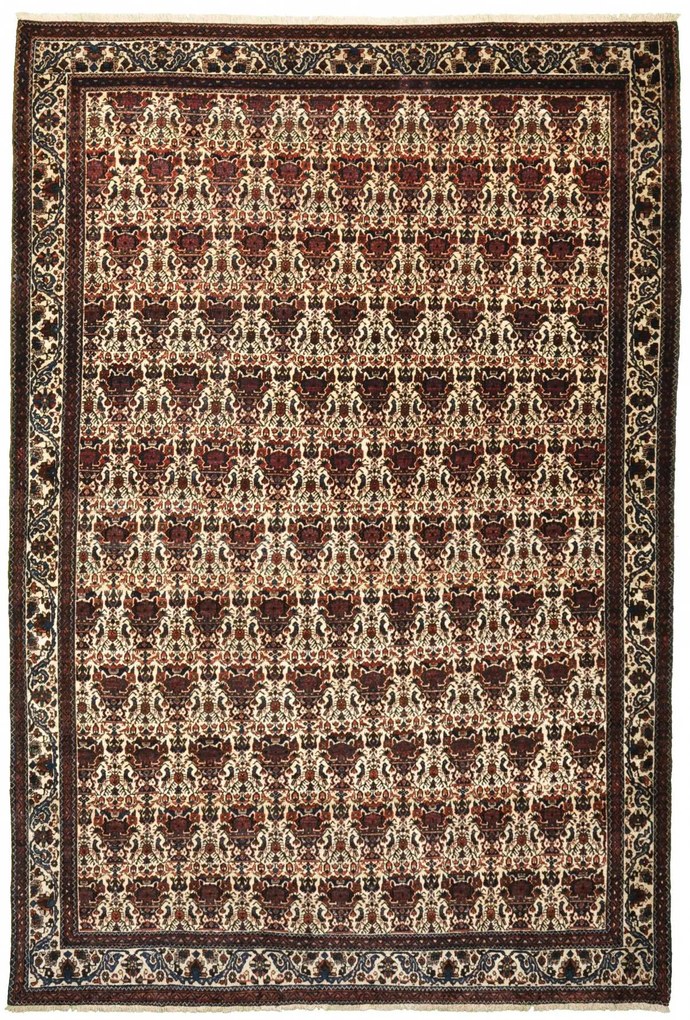 Abadeh Tappeto 300x200 Beige (Iran) Annodato A Mano
