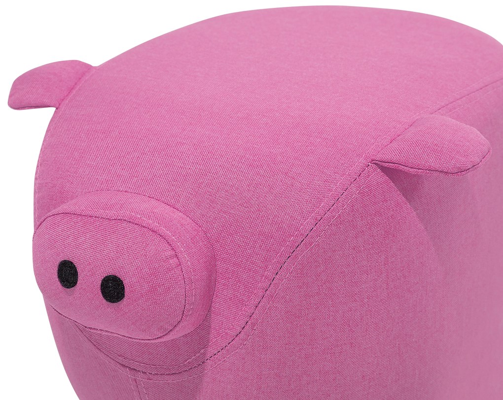 Pouf in tessuto rosa PIGGY Beliani