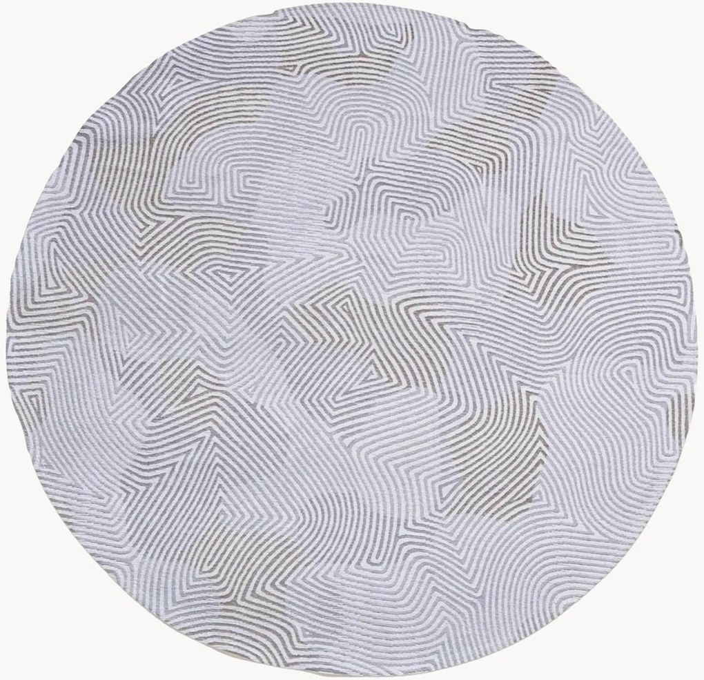 Tappeto rotondo jacquard lavabile da interno-esterno Coral