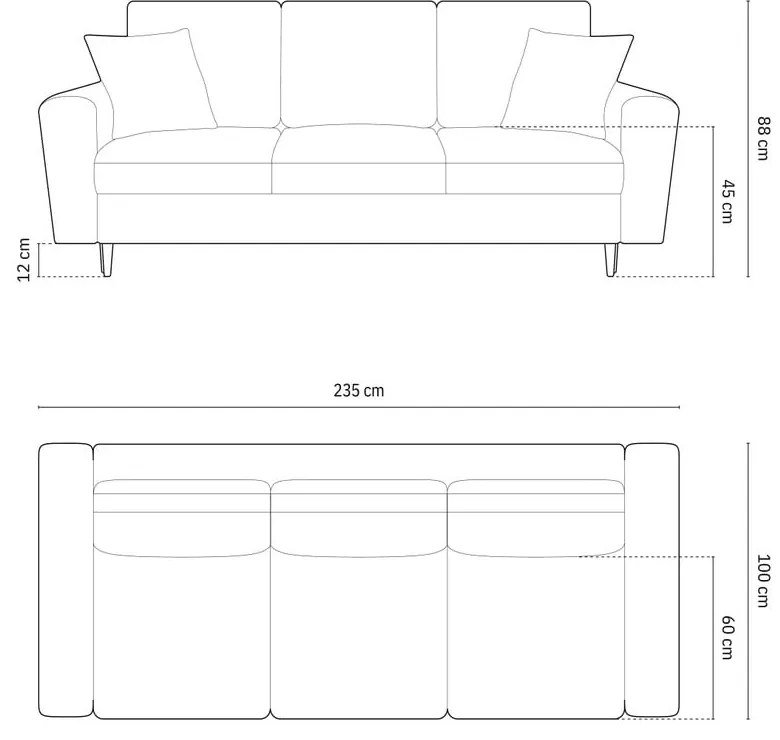 Divano grigio scuro allungabile e con contenitore con rivestimento in velluto 235 cm Kyoto – Cosmopolitan Design