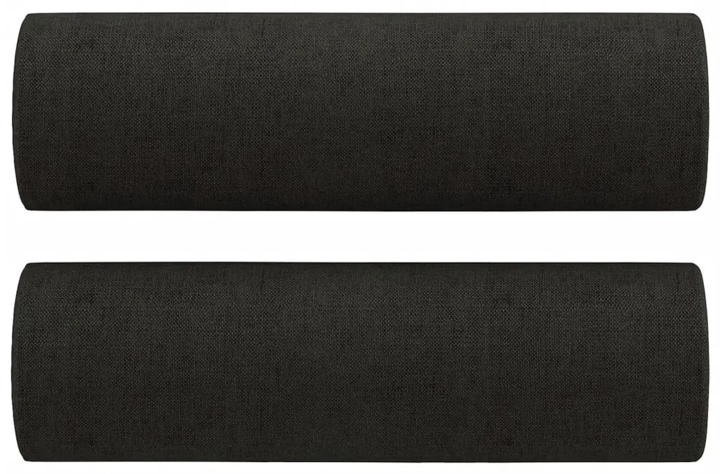 Divano a 2 posti con cuscini nero 120 cm in tessuto