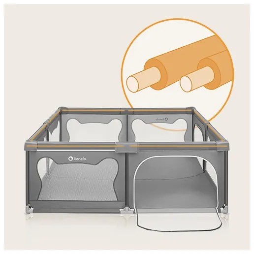 Lionelo - Box per bambini WILLOW XL grigio