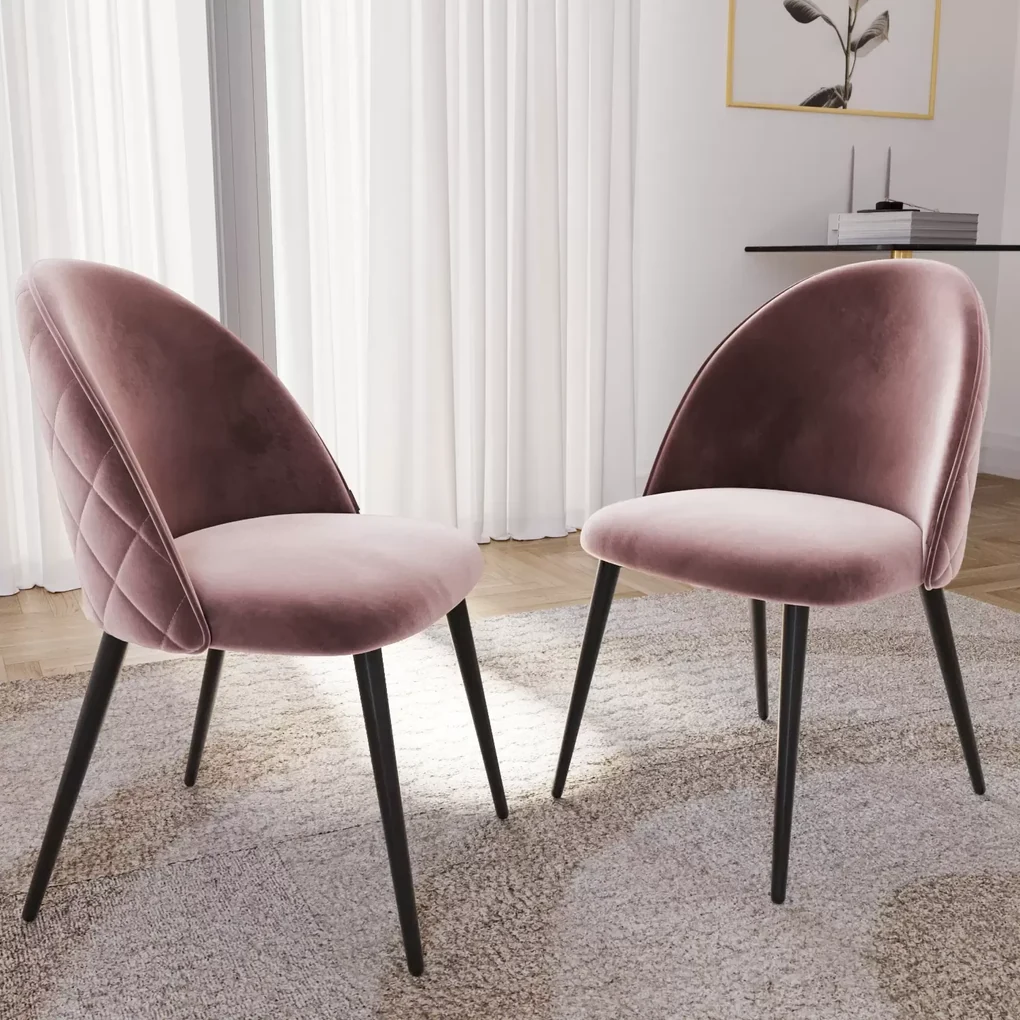 Set di Sedie Imbottite Da Pranzo Ufficio In Velluto Sedia Con