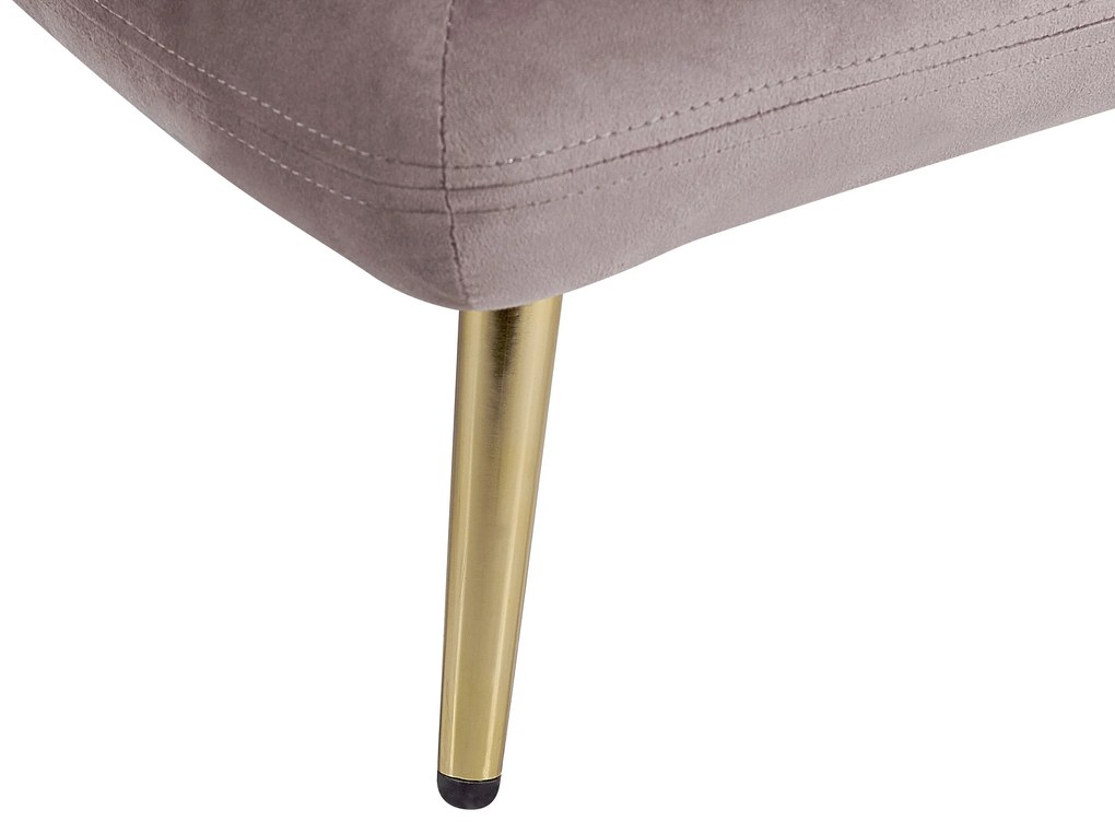 Chaise longue sinistra in velluto marrone e bianco GONESSE Beliani