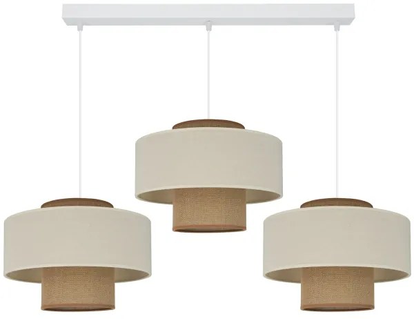 Brilagi - Lampadario a sospensione con filo DALLAS 3xE27/15W/230V marrone/color crema/bianco