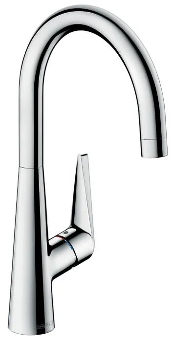 Rubinetto da cucina fisso a collo di cigno Talis S 260 argento cromato lucido HANSGROHE