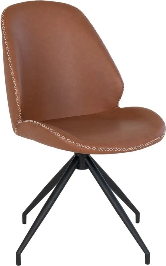 Sedie da pranzo marrone cognac in un set di 2 pezzi Monte - House Nordic