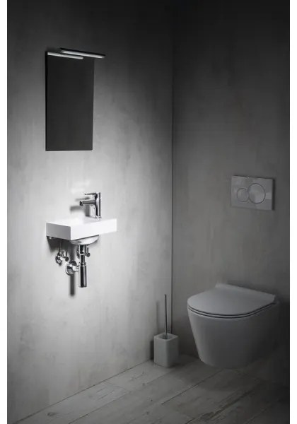 Sapho - Lavabo sospeso PICCOLINO 30x17 cm destro/marmo ricomposto/bianco