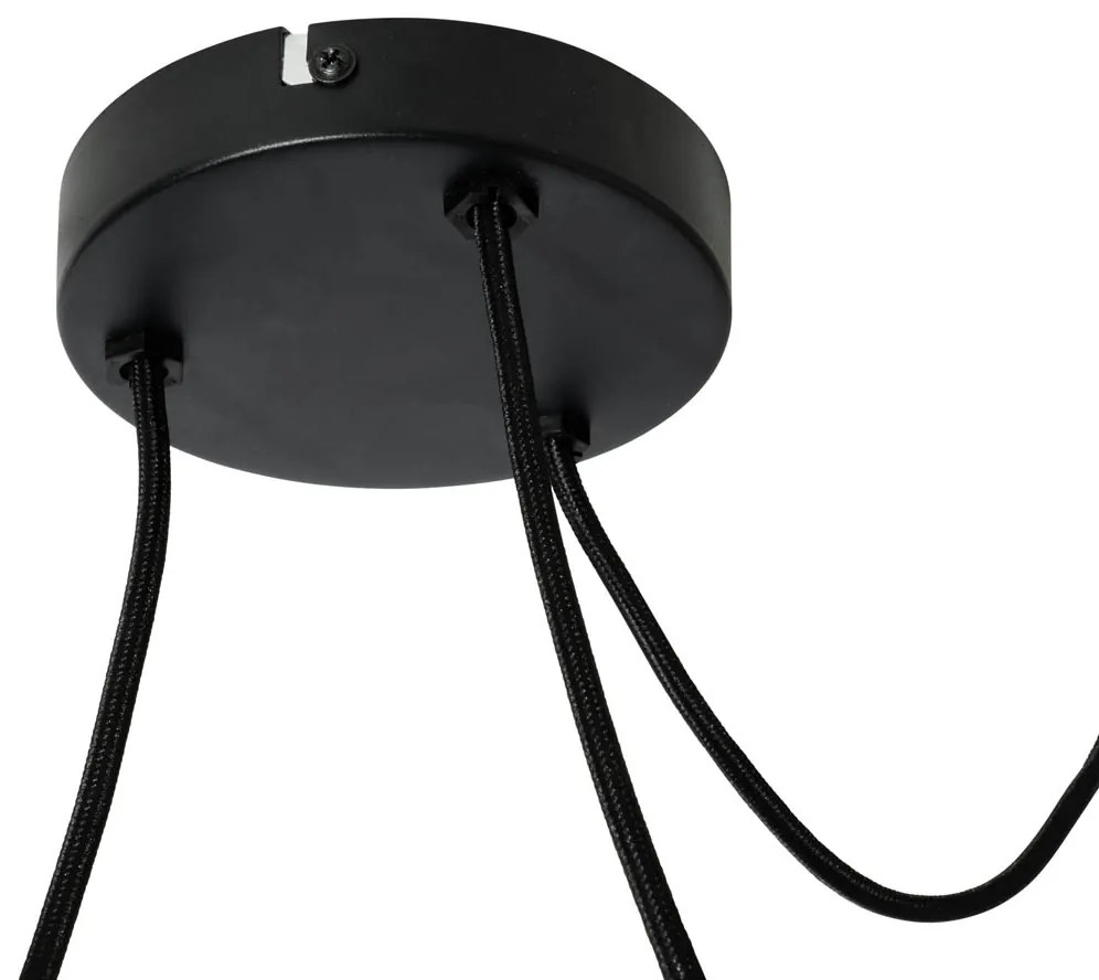 Lampada a sospensione di design bianca in seta 30 cm 3 luci - Plu