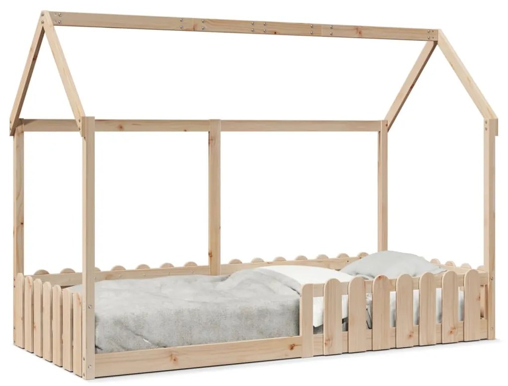 Giroletto Casetta Per Bambini 90x200 Cm Legno Massello Di Pino /