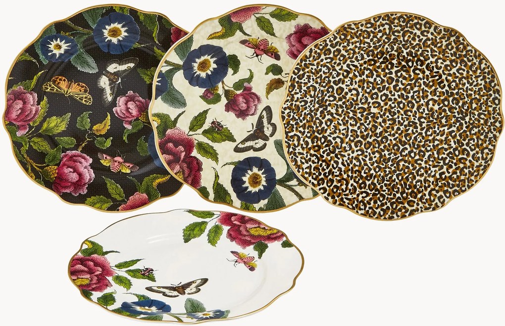 Set di 4 piatti da torta in Fine China Creatures of Curiosity