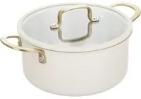 Casseruola 24 cm in acciaio bianco oro California con coperchio