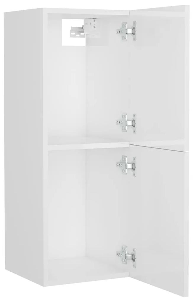 Armadio da bagno bianco lucido 60x33x80 cm in truciolato