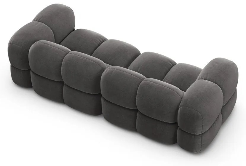 Divano grigio con rivestimento in velluto 250 cm Loretto – Cosmopolitan Design