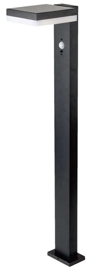 Piantana LED Solare Quadrata 5.5W con Sensore PIR 3000K IP54