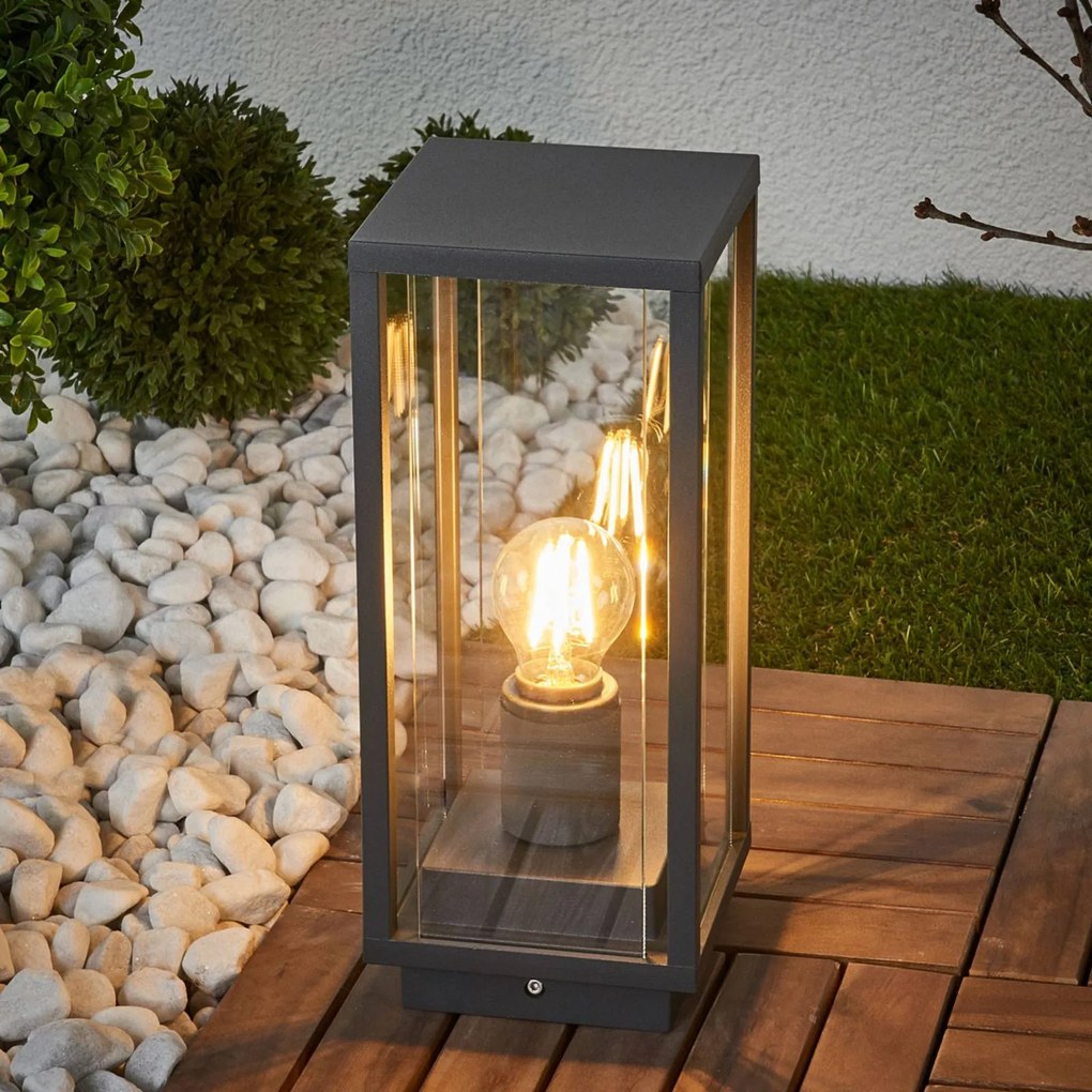 Lucande lampioncino Annalea, 35 cm, antracite, IP54