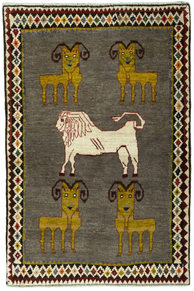 Gabbeh Tappeto 160 x 110 Nero (Iran) Annodato A Mano