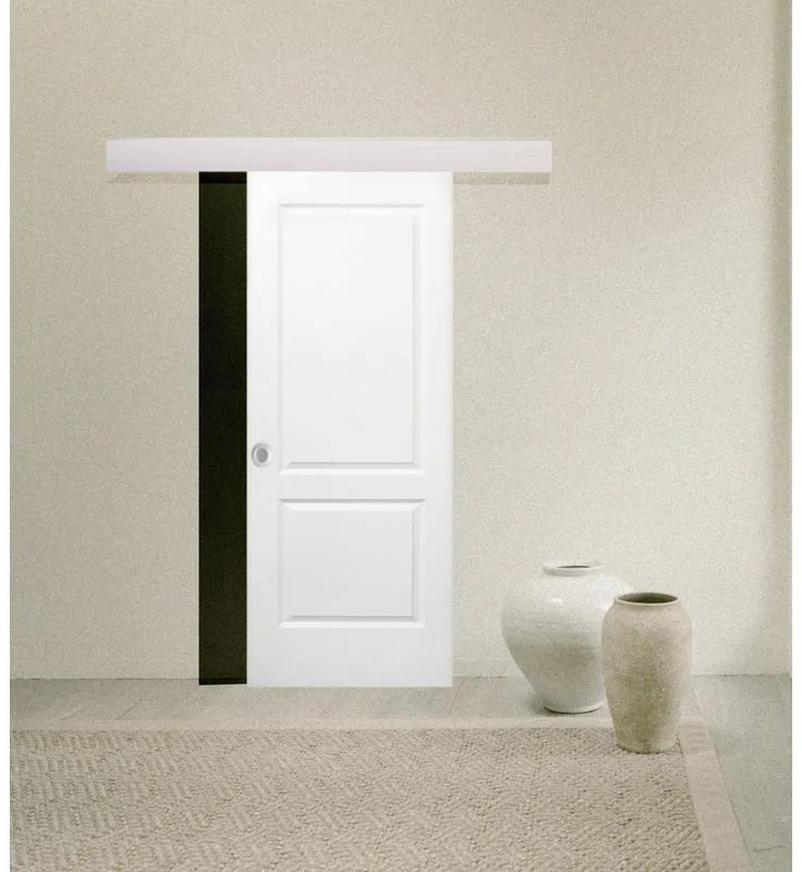 Porta scorrevole Miami in mdf bianco, L 93 x H 212 cm, con binario Alu/legno Reversibile