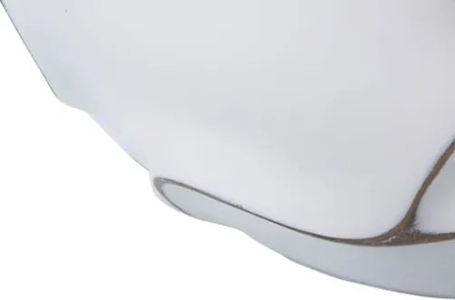 Vaso rotondo in resina con decorazioni ondulate a foglie Ø 44X37 cm bianco