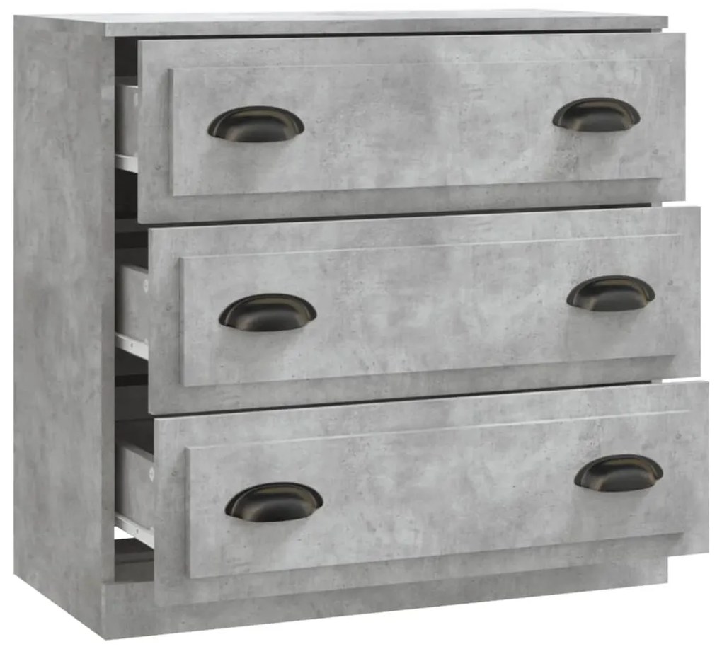 Credenza grigio cemento 70x35,5x67,5 cm in legno multistrato