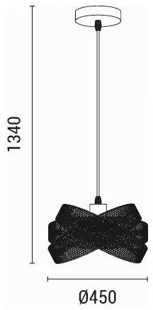 Lampadario a sospensione con filo 1xE27/40W/230V nero