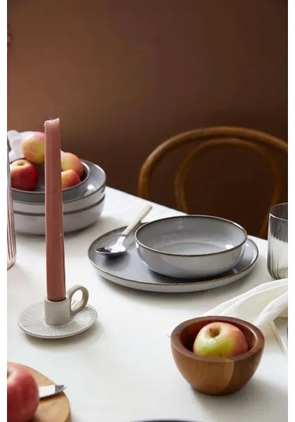 Set da tavola 12 pezzi grigio/porcellana