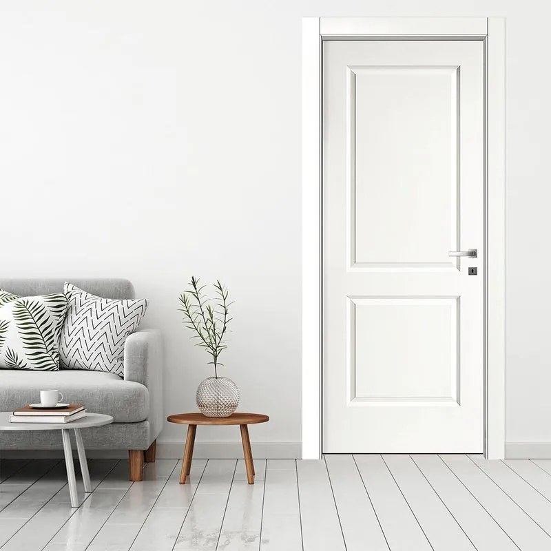 Porta interna a battente Austin in MDF colore bianco, L 90 x H 210 cm, apertura a sinistra