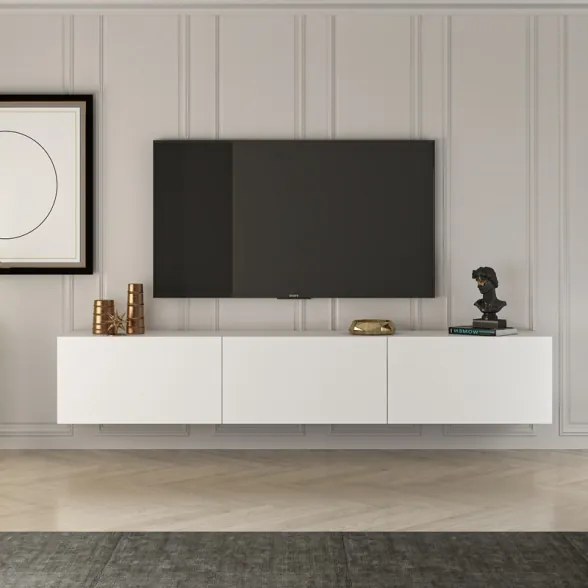 Mobile TV Sospeso 150 Cm 3 Ante A Ribalta West Bianco