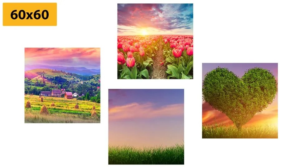 Set di quadri – Natura in colori pastello