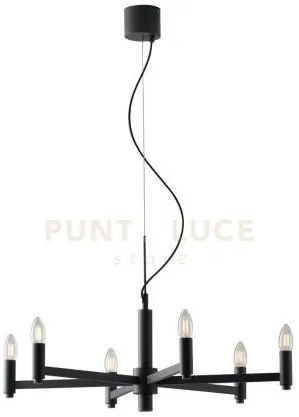 Lampadario karol grigio 6 luci attacco e14 72x120cm in metallo