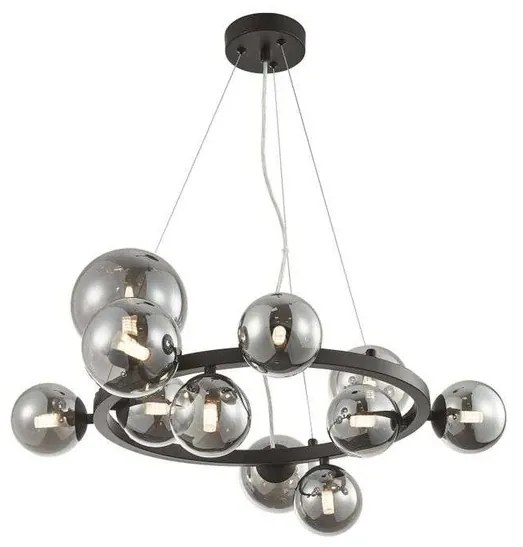 Naelen Round Lampada a Sospensione Black/Smoke - Lucande