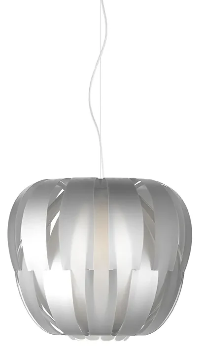 Sospensione Moderna 1 Luce Queen In Polilux Silver D42 Made In Italy