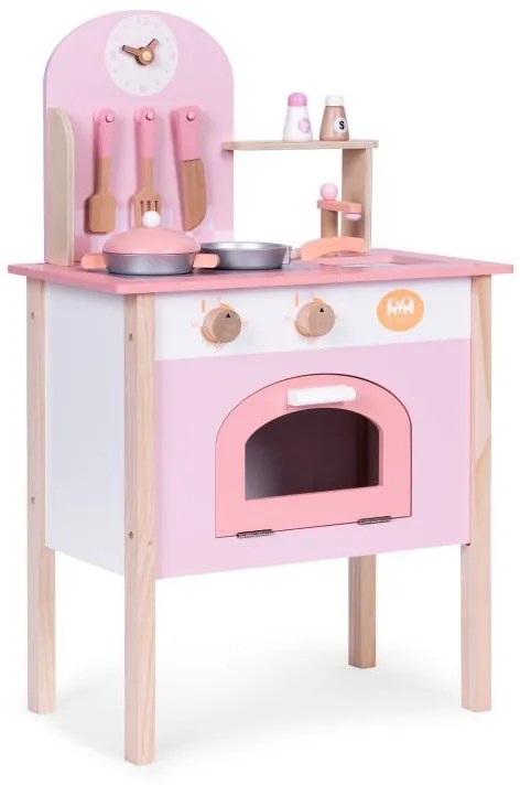 Cucina per bambini in legno + accessori - rosa