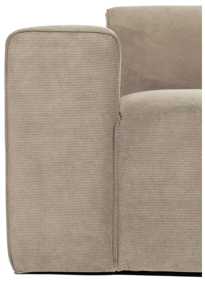 Divano angolare in velluto a coste beige (angolo destro) Sting - Scandic