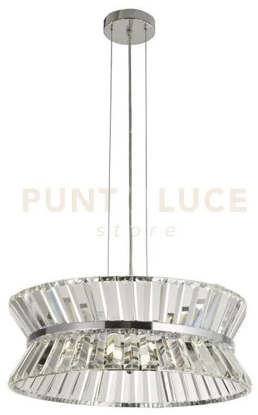 Uptown 7lt pendente/semi-incasso - metallo cromato e cristallo tras...