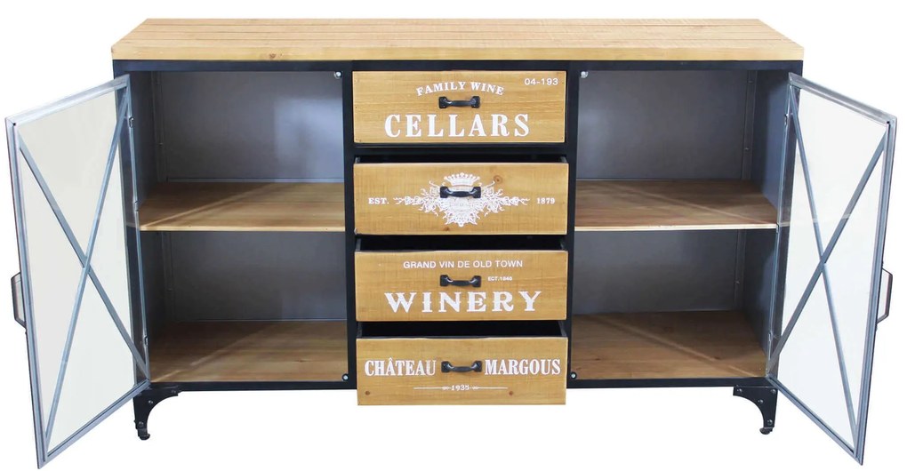 DENNIS - madia in legno e acciaio