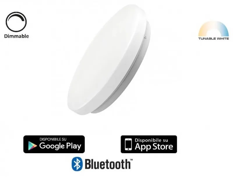 Plafoniera LED 36W smart CCT WiFi - Amazon Alexa e Google Home Colore Bianco Variabile CCT