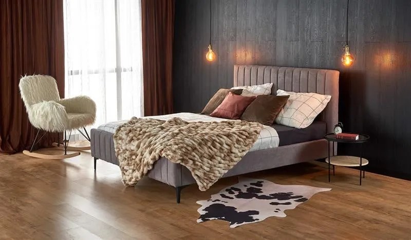 Letto Francesca imbottito in grigio - 160×200 cm