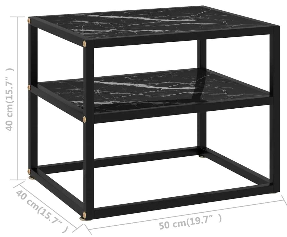 Tavolo consolle nero 50x40x40 cm in vetro temperato