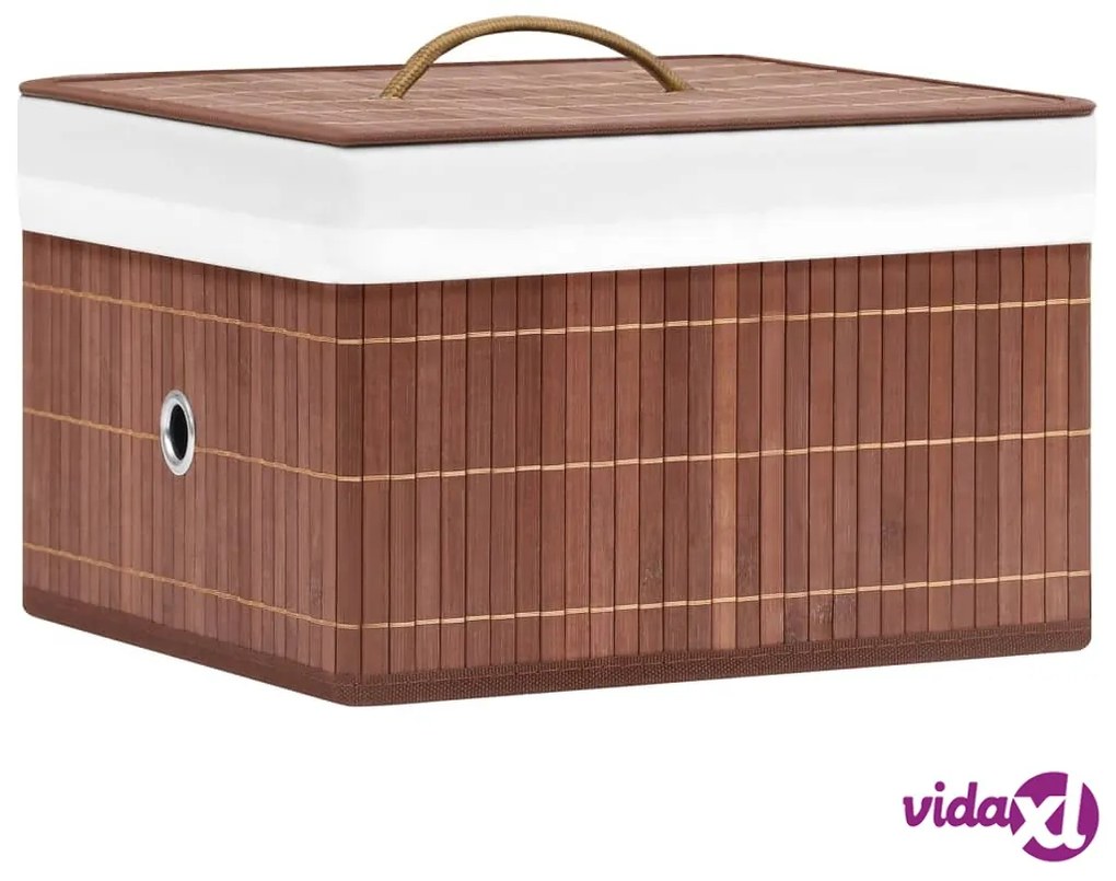 vidaXL Scatole Portaoggetti 4 pz in Bambù Marroni