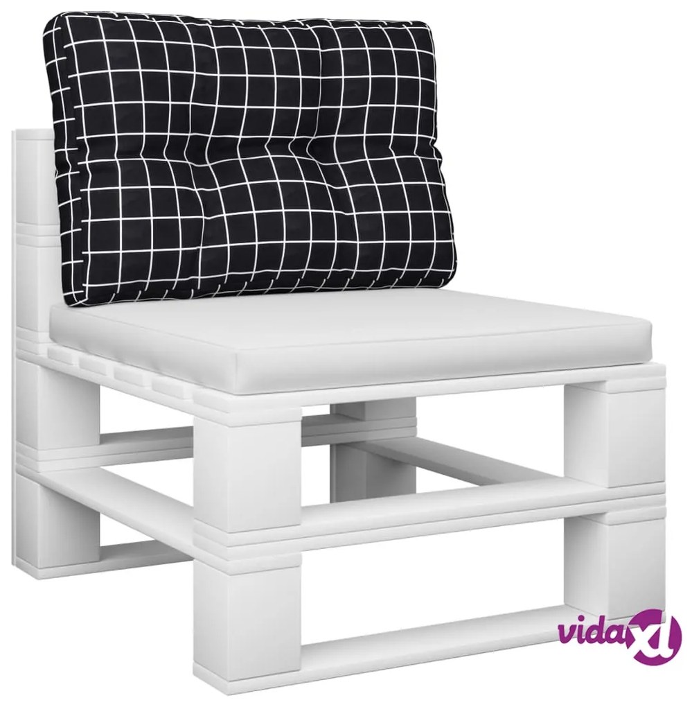 vidaXL Cuscino per Pallet Motivo a Quadri Nero 50x40x12 cm in Tessuto